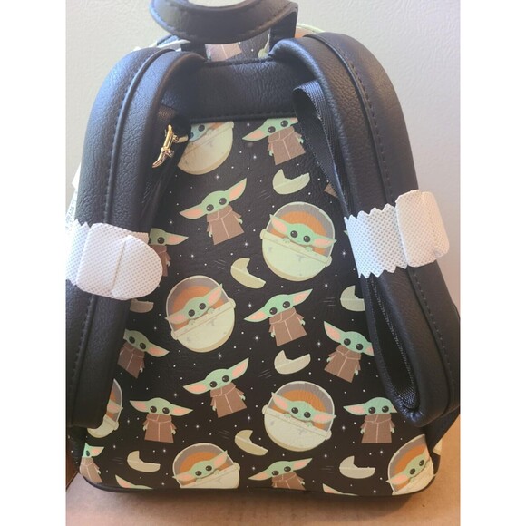 Loungefly Disney parks Star Wars Mandalorian Grogu AOP Baby Yoda mini backpack